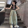 女童夏季薄款褲子中大童時(shí)尚洋氣蝴蝶結(jié)燈籠褲兒童休閑百搭防蚊褲 YLL-H01【綠色】夏季薄款 160 曬單實(shí)拍圖
