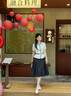 法莎羅兒（FASLOV）黑色拼色高端小香風(fēng)連衣裙夏季新款假兩件短袖套裝裙珠寶店工作服 黑白拼色(短袖連衣裙) L 曬單實拍圖
