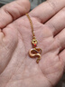 中國黃金（CHINA GOLD）蛇年本命年黃金項(xiàng)鏈女足金生肖蛇吊墜七夕情人節(jié)禮物送女朋友老婆 足金吞金靈蛇吊墜+k金鏈【摯愛禮盒】 曬單實(shí)拍圖