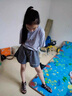 G.DUCKKIDS童裝女童套裝夏季新款時尚運動裝兒童衣服中大童夏裝T恤女孩短褲 灰色 150尺碼11~12歲【140-150cm】 曬單實拍圖