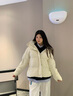 鴨鴨（YAYA）羽絨服女短款2025冬季新款時尚連帽韓版休閑小個子面包服工裝外套 米色 S 曬單實拍圖