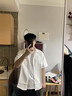 肯奈迪日系短袖襯衫男夏季潮流簡(jiǎn)約文藝半袖襯衣百搭休閑開衫上衣男裝 美式五分袖襯衫 月白色 2XL 【170-180cm】 曬單實(shí)拍圖