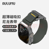 奧魯姆 AULUMU A11 適用AppleWatch蘋果手表Ultra2/Series9/10/SE 超薄磁吸扣 雙表帶 運動表帶 幽霧綠 曬單實拍圖