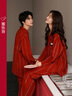 家樂芬紅色本命年男女睡衣結婚新婚情侶套裝棉質春秋季長袖家居服 A811840幸運紅-女款 XL 曬單實拍圖