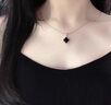 之巖（ZhiYan）彩金色四葉草項(xiàng)鏈女士鎖骨鏈輕奢小眾吊墜首飾生日禮物送女友老婆 999銀天然孔雀石項(xiàng)鏈-綠色 【精美禮盒】 曬單實(shí)拍圖
