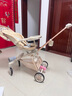 semmook遛娃神器嬰兒推車0-6歲用折疊可坐可躺帶減震雙向高景觀溜娃車 香檳金皮蓬【雙餐盤】 曬單實拍圖