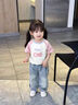 G.DUCKKIDS女童褲子兒童裝春秋卡通牛仔長褲2025新款女孩韓系百搭寬松直筒褲 藍色 【實體專柜 商場品質】 100 cm 【建議身高91-100cm】 曬單實拍圖