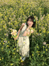 MAGIOPY國際奢侈品牌女裝背心連衣裙女夏季新款甜美碎花裙無袖花苞長裙子 杏色 S 曬單實拍圖