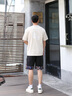 美羅邦 MELOBAN新中式中國(guó)風(fēng)休閑短褲男士夏季薄款撞色拼接寬松直筒五分中褲子潮 黑色 2XL 參考145-160斤左右 曬單實(shí)拍圖