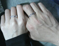 BOEAY海棠情侶戒指女款純銀對戒表白鐘久久求婚結婚戒指送女朋友送老婆 【免費刻字】海棠情侶對戒 曬單實(shí)拍圖