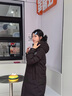 波司登（BOSIDENG）2025新款羽絨服男女同款長(zhǎng)款過(guò)膝連帽90絨面包服外套B250245171DS 黑色|8056 S 160/84A 體重約110-125斤 曬單實(shí)拍圖