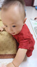 G.DUCKKIDS小黃鴨周歲禮服男寶寶抓周衣服女漢服百日宴百天滿月嬰兒套裝夏季 紅色+香囊 90 建議1~2歲【 80-90cm】cm 曬單實拍圖