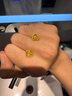 中國黃金（CHINA GOLD）足金拉絲小方糖耳釘女款黃金繞線耳飾品情人節(jié)生日禮物送女友老婆 拉絲小方糖耳釘 約1.5g 曬單實拍圖