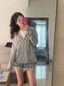 BASIC HOUSE/百家好牛仔短袖外套女夏季新款寬松牛仔短褲 藍色短褲 M 曬單實拍圖