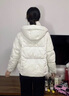 鴨鴨【都市靜奢系列】新中式羽絨服女短款冬季新款盤扣流蘇國風外套 粉色 M 曬單實拍圖