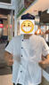 保羅嵐芝夏天冰絲廚師工作服速干短袖男薄款透氣餐飲酒店飯店快餐廚房服裝 曬單實拍圖