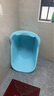 捷貝兒童洗澡桶寶寶浴桶嬰兒大號浴盆可坐小孩泡澡桶家用浴缸全身澡盆 藍（0-15歲）加長款 曬單實拍圖