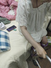 革曼孕婦裝夏裝寬松大碼上衣遮肚子夏季裙子泡泡袖孕婦連衣裙夏天裙子 米白色 M(建議90-120斤) 曬單實(shí)拍圖