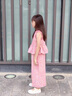 G.DUCKKIDS小黃鴨童裝女童夏天套裝夏季新款兒童女孩寶寶時(shí)尚夏裝洋氣衣服 粉色套裝 140 (建議125-135cm 7-8周歲） 曬單實(shí)拍圖