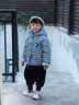 緣妕凌冬季棉服2024男女童外穿洋氣休閑加厚夾棉防寒潮棉衣外套 藍(lán)色格子棉衣配 90 建議身高86左右 曬單實(shí)拍圖