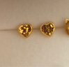 CRD克徠帝黃金耳飾經(jīng)典碎碎冰愛心足金999耳釘5G工藝送女友節(jié)日禮物 1.1g 曬單實拍圖