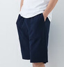 無(wú)印良品（MUJI）男式 泡泡紗 短褲 男士睡褲家居褲子25年夏季男裝FBF54C5S 深藏青色 XL （180/92A） 曬單實(shí)拍圖