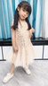迪士尼公主裙女童生日禮服夏季新款兒童裙子女孩高級(jí)連衣裙童裝蓬蓬裙 杏色 120 曬單實(shí)拍圖