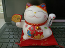 電動(dòng)小號搖手招財貓擺件陶瓷家居店鋪開(kāi)業(yè)禮物自動(dòng)招手發(fā)財貓 5寸搖手招財進(jìn)寶 曬單實(shí)拍圖
