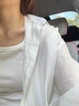 多想余防曬襯衫白色襯衫女冰絲防曬襯衣女士洋氣高級感寬松長袖外套夏季 白色冰絲襯衫 均碼 建議80-125斤 曬單實拍圖