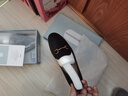 康莉（COMELY）樂福鞋女羊皮平底一腳蹬單鞋舒適通勤百搭小皮鞋秋季女鞋 黑色 37 曬單實拍圖