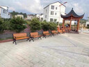 慶維鹿公園椅長椅座椅鑄鋁休息椅廣場椅休閑椅靠背庭院長凳子長條 1.2m長椅加厚椅腳黃[無靠背] 曬單實(shí)拍圖