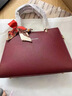 生日禮物送老婆包包女包2025新款結婚包媽媽手提包女士單肩斜挎包 酒紅色 送絲巾 曬單實(shí)拍圖