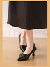 大東淺口鞋女鞋2026春季時(shí)尚褶皺尖頭高跟鞋通勤風(fēng)職業(yè)酒杯跟單鞋3086 黑色 【5.5CM酒杯跟】 38 曬單實(shí)拍圖