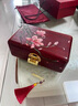 歐西曼 首飾盒擺件血檀木收納盒五金珠寶盒嫁妝禮盒子創(chuàng)意三金結(jié)婚彩禮 玉蘭花開 24* 8.8*15cm 曬單實拍圖