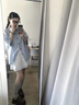 黛芮婷日系寬松休閑短袖防曬襯衫女外套夏季2025新款小個子藍色外搭上衣 【藍色】 M 45/55kg 曬單實拍圖