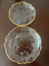 點(diǎn)特輕奢金邊透明玻璃水果盤小精致客廳家用零食盤糖果盤子點(diǎn)心盤碟子 17.5cm喇叭花金邊（2只） 曬單實(shí)拍圖