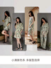 家樂芬睡衣女款夏季夏款冰絲綢短袖短褲仿真絲綢家居服高級(jí)感套裝 A824847青梧色 XL 碼 （體重120-145斤) 曬單實(shí)拍圖