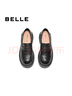 百麗（Belle）時(shí)尚簡(jiǎn)約樂(lè)福鞋2025春新真皮通勤厚底鞋B2444AM5預(yù)售 黑色 37 (235mm) 曬單實(shí)拍圖