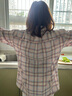 粉色格子襯衫外套女2025新款春季韓系寬松長(zhǎng)袖衫上衣 粉格 S 曬單實(shí)拍圖