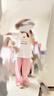 妙奕嘉格子褲女褲子休閑褲闊腿褲2025夏季新款薄款冰絲防曬垂墜感直筒褲 多巴胺撞色高腰格子褲【粉色】 均碼 【建議80-120斤】 曬單實(shí)拍圖
