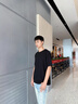 名創(chuàng)優(yōu)品（MINISO）220G重磅華夫格短袖男肌理感高端ins潮流圓領半袖男士寬松百搭T恤 黑色 XL 180 (不起球不掉色) 曬單實拍圖