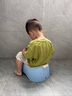 奔麥兒童馬桶坐便器女寶寶坐便圈男寶小便池嬰兒1-3-6歲訓練尿盆神器 (坐便器/小便器2用)藍+掛鉤 曬單實拍圖