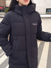 波司登（BOSIDENG）于適同款25新款羽絨服男女同款情侶長(cháng)款寬松舒適連帽面包服外套 黑青色|5978 M 165/88A 體重約120斤以?xún)?曬單實(shí)拍圖