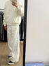 普戈斯彎刀牛仔褲男加絨加厚ootd穿搭顯腿長(cháng)工裝褲子男直筒修身微喇褲 白色 常規 XL 170-175CM 135-150斤 曬單實(shí)拍圖
