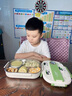 JCZS德國進口兒童飯盒小學(xué)生專用316不銹鋼初中學(xué)生上學(xué)保溫便當(dāng)餐盒 熊貓四格+保溫袋1550ml【316+贈 太空艙 曬單實拍圖