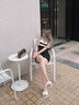 百麗踏仙女溫柔風(fēng)珍珠水鉆拖鞋女夏2025新款外穿時尚平底一字拖薄底涼拖 米白色 36 曬單實拍圖