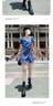 減齡氣質(zhì)荷葉邊牛仔連衣裙女2025夏季薄款大碼收腰顯瘦短裙胖妹妹 藍(lán)色泡泡袖牛仔連衣短裙單件 S 曬單實(shí)拍圖