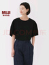 無(wú)印良品（MUJI）女式 涼感 短袖罩衫t恤上衣打底衫女款內(nèi)搭25年夏季女裝 涼感物語(yǔ) 黑色 L (165/88A) 曬單實(shí)拍圖