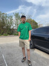 卡賓（CABBEEN）【做舊洗水】純棉重磅休閑短褲男2025夏寬松透氣百搭五分衛褲 杏色15 L /175/50 曬單實(shí)拍圖