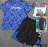 蘑菇兔胖童裝男童速干套裝夏季薄款運動(dòng)服寬松加肥加大碼中大童男裝夏裝速干衣12-15歲胖男孩短袖兩件套 藍色 160加肥版120斤左右 曬單實(shí)拍圖